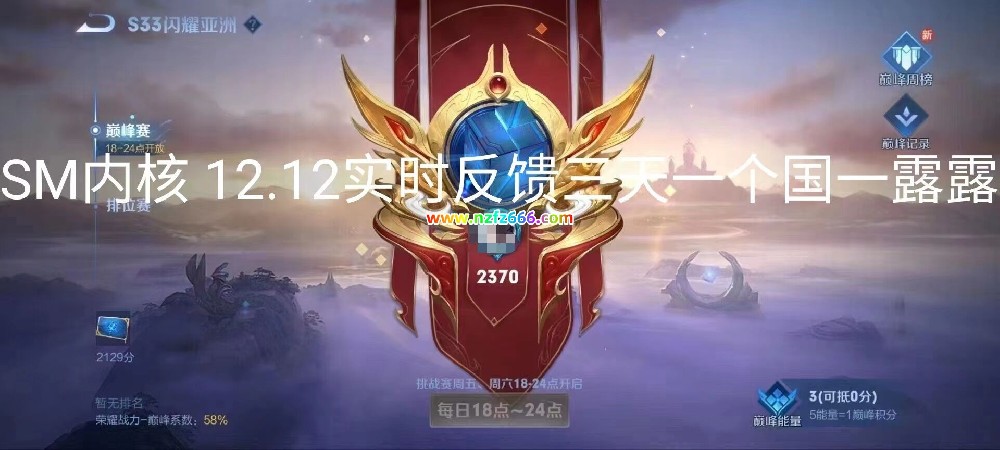 <strong>王者荣耀外挂辅助SM12/15游戏反馈</strong>